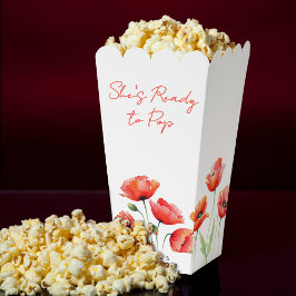 Ze is klaar om Poppy Flower Spring Baby shower te  Bedankdoosjes