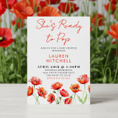 Ze is klaar om Poppy Flower Spring Baby shower te  Kaart