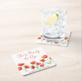 Ze is klaar om Poppy Flower Spring Baby shower te  Kartonnen Onderzetters (Insitu)