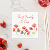 Ze is klaar om Poppy Flower Spring Baby shower te  Servet (Insitu)