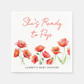Ze is klaar om Poppy Flower Spring Baby shower te  Servet (Voorkant)