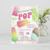 Ze is klaar om Popsicle Baby shower te Poppen Kaart (Staand voorkant)