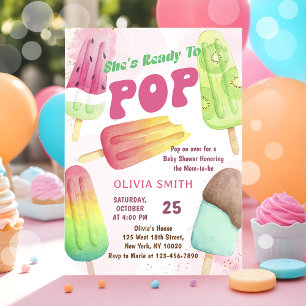Ze is klaar om Popsicle Baby shower te Poppen Kaart