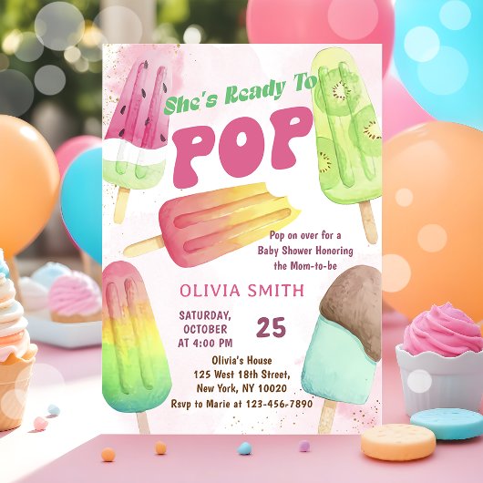 Ze is klaar om Popsicle Baby shower te Poppen Kaart