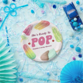 Ze is klaar om Popsicle Baby shower te Poppen Papieren Bordje (Feest)