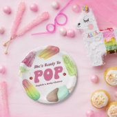 Ze is klaar om Popsicle Baby shower te Poppen Papieren Bordje (Feest)