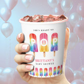 Ze is klaar om Popsicle Summer Baby shower te Popp Papieren Bekers