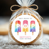 Ze is klaar om Popsicle Summer Baby shower te Popp Ronde Sticker