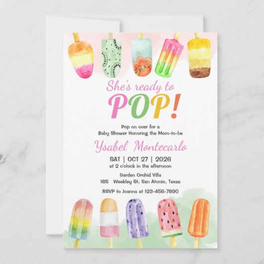 Ze is klaar om Popsicle te Poppen Kaart (Voorkant)