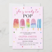 Ze is klaar om roze ijsje Baby shower te Poppen Kaart (Voorkant)