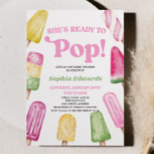 Ze is klaar om roze ijsje Baby shower te Poppen Kaart