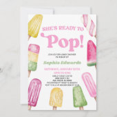 Ze is klaar om roze ijsje Baby shower te Poppen Kaart (Voorkant)