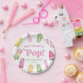 Ze is klaar om roze ijsje Baby shower te Poppen Papieren Bordje (Feest)