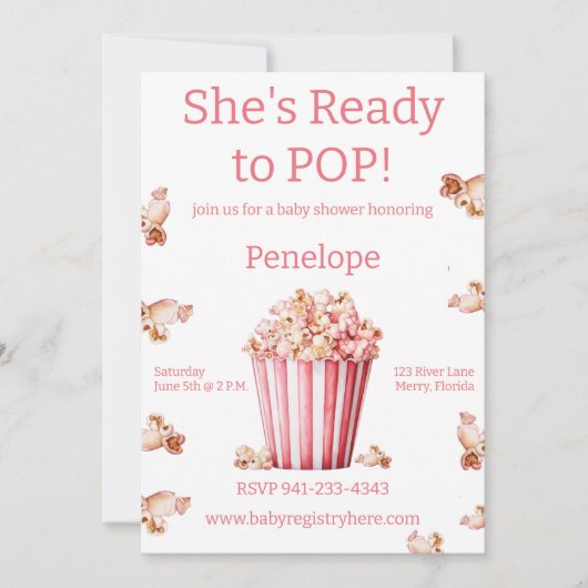 Ze is klaar om roze te Poppen Kaart (Voorkant)