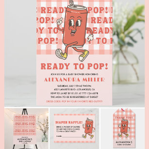 Ze is klaar om te baren Baby Shower Retro Rood Ger Kaart