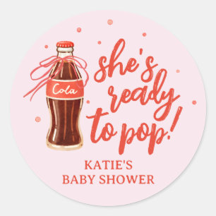 Ze is klaar om te barsten Retro frisdrank baby sho Ronde Sticker