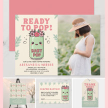 Ze is klaar om te poppen Baby Meisje Shower Foto K