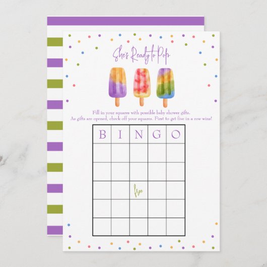 Ze is klaar om te Poppen, Baby shower BINGO spel Kaart (Voorkant / Achterkant)