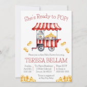 Ze is klaar om te POPPEN! Baby shower met popcornt Kaart (Voorkant)