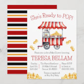 Ze is klaar om te POPPEN! Baby shower met popcornt Kaart (Voorkant / Achterkant)