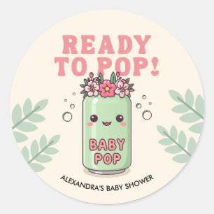 Ze is klaar om te poppen Baby Shower Sticker Boho 