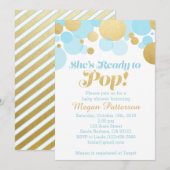 Ze is klaar om te Poppen! Blauw en goud Kaart (Voorkant / Achterkant)