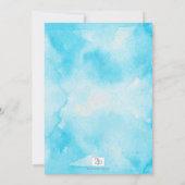 Ze is klaar om te Poppen Blue & Gold Baby shower Kaart (Achterkant)