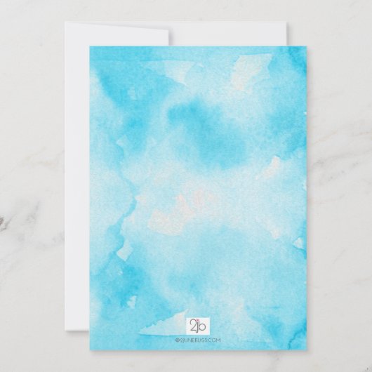 Ze is klaar om te Poppen Blue & Gold Baby shower Kaart (Achterkant)