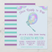 Ze is klaar om te Poppen! Bubble Baby shower Kaart (Voorkant / Achterkant)