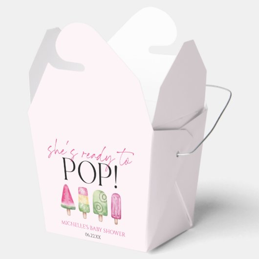 Ze is klaar om te Poppen! Popsicle Baby shower Bedankdoosjes (Geopend)