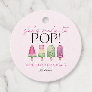 Ze is klaar om te Poppen! Popsicle Baby shower Bedankjes Labels