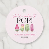 Ze is klaar om te Poppen! Popsicle Baby shower Bedankjes Labels (Achterkant)