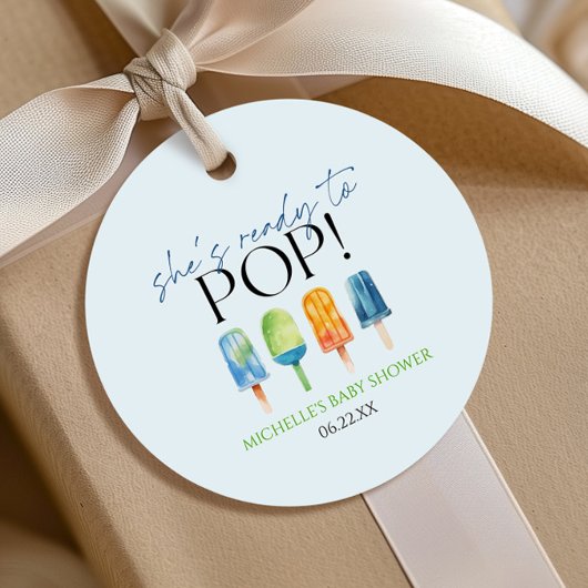 Ze is klaar om te Poppen! Popsicle Baby shower Bedankjes Labels