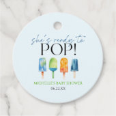Ze is klaar om te Poppen! Popsicle Baby shower Bedankjes Labels (Voorkant)