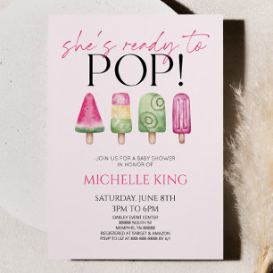 Ze is klaar om te Poppen! Popsicle Baby shower Kaart