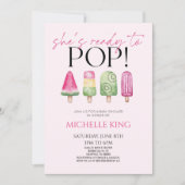 Ze is klaar om te Poppen! Popsicle Baby shower Kaart (Voorkant)