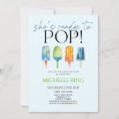 Ze is klaar om te Poppen! Popsicle Baby shower Kaart (Voorkant)