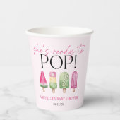 Ze is klaar om te Poppen! Popsicle Baby shower Papieren Bekers (Voorkant)