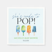 Ze is klaar om te Poppen! Popsicle Baby shower Servet (Voorkant)