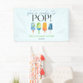 Ze is klaar om te Poppen! Popsicle Baby shower Spandoek (Insitu)