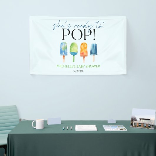 Ze is klaar om te Poppen! Popsicle Baby shower Spandoek (Beurs)