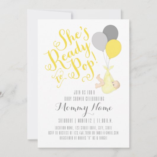 Ze is klaar om te Poppen! Shower Invitation Kaart (Voorkant)