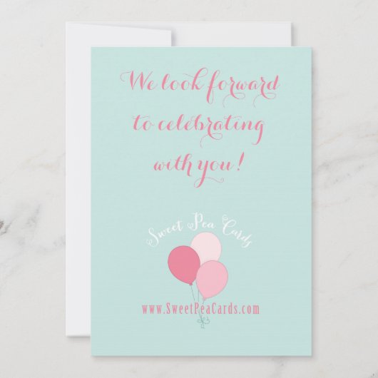 Ze is klaar om te Poppen! Shower Invitation Kaart (Achterkant)