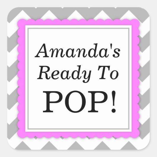 Ze is klaar om vierkante sticker te Poppen - Chevr (Voorkant)