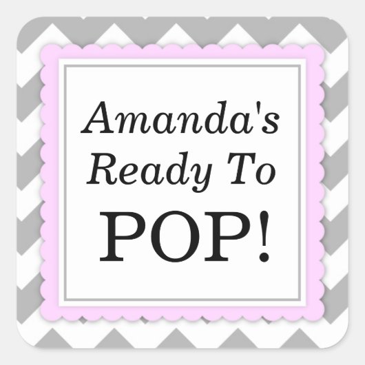 Ze is klaar om vierkante sticker te Poppen - Chevr (Voorkant)