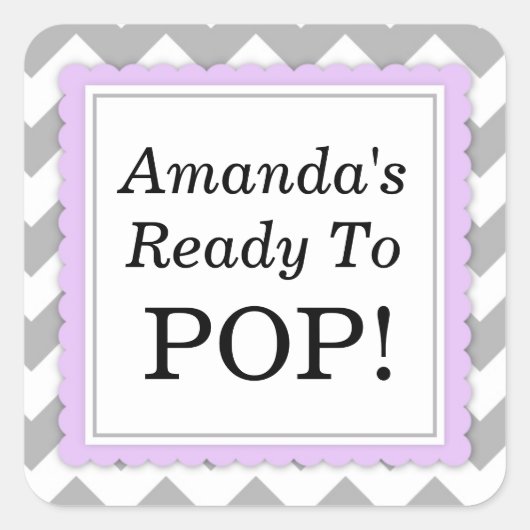 Ze is klaar om vierkante sticker te Poppen - Chevr (Voorkant)