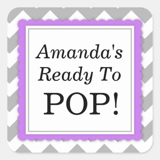 Ze is klaar om vierkante sticker te Poppen - Chevr (Voorkant)