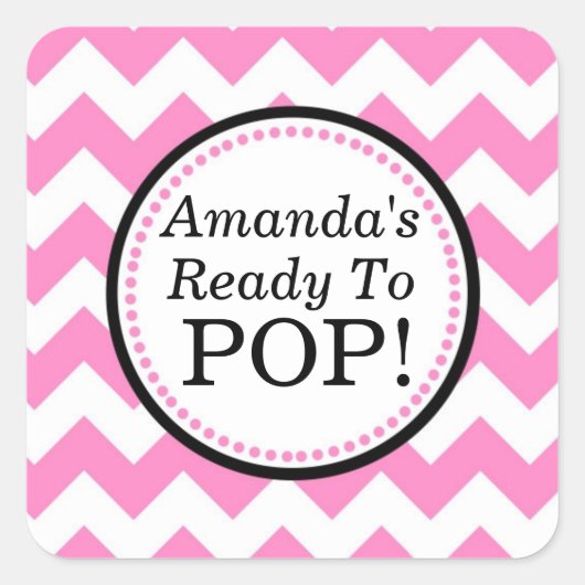 Ze is klaar om vierkante sticker te Poppen - Chevr (Voorkant)