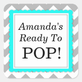 Ze is klaar om vierkante sticker te Poppen - Chevr