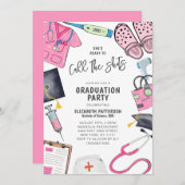 Ze is klaar voor Call Shots Nursing School Afstude Kaart (Voorkant / Achterkant)